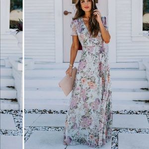 Vici Dolls French Flair Floral Wrap Maxi Dress